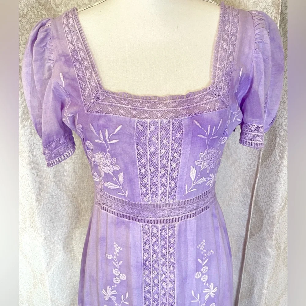 LoveShackFancy Ryan Maxi Dress In Lavender Size 4 - Picture 6 of 13